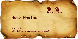 Matz Maxima névjegykártya